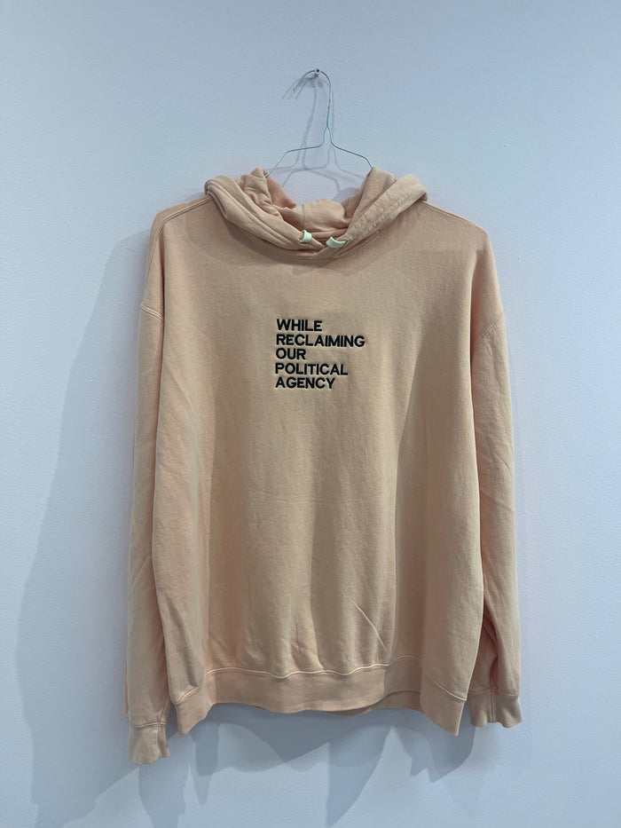 YAZ Peach Hoodie "while reclaiming our political agency"