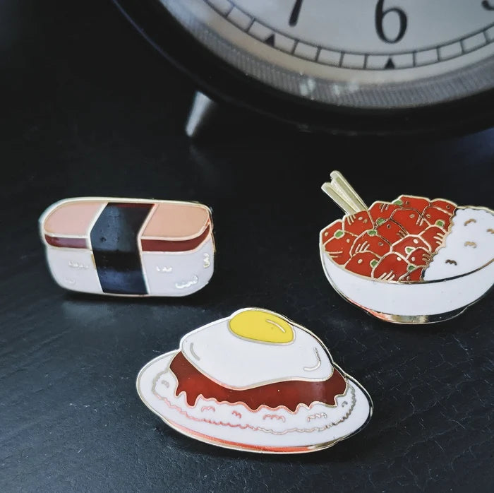 LOWMAGIC Hawaiian Food Enamel Pin Set
